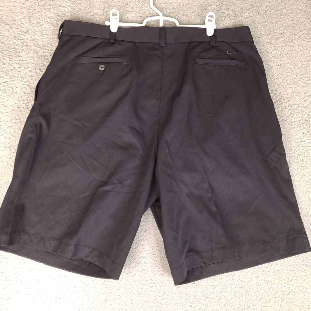 Nike Shorts Mens 42 Black Golf Golfer Pleated Swoosh Logo Casual - Picture 6 of 14